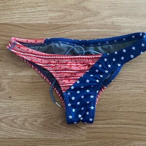Jolyn Red and Blue Star Pattern Bikini Bottom